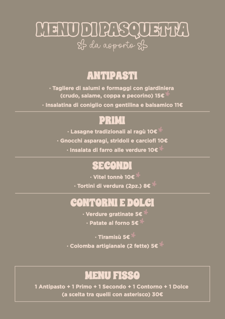 Menu Pasquetta